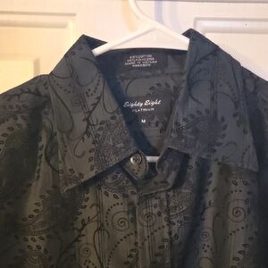 Eighty Eight Platinum Black Paisley Shirt.Size M
